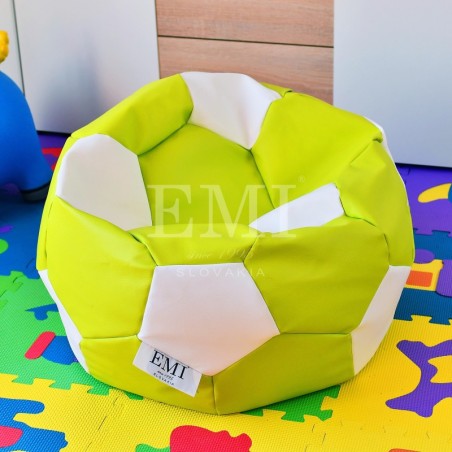 Sedací vak futbalová lopta malá limetkovo-biela EMI