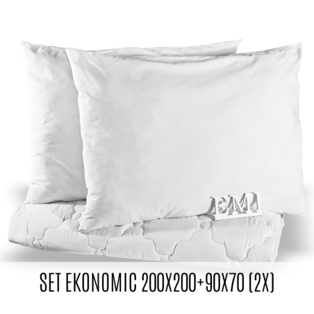 Set manželskej prikrývky a vankúšov Ekonomic 200x200 + 90x70 (2x) EMI