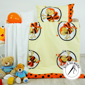 Obliečky detské bavlnené včielky oranžové EMI
