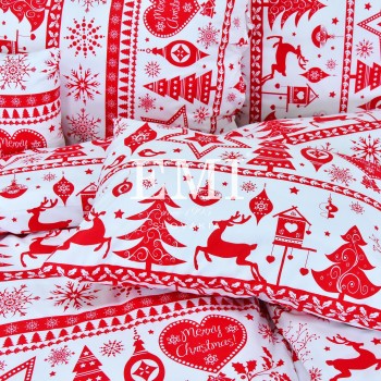 Vianočné bavlnené obliečky Eleonora červené EMI