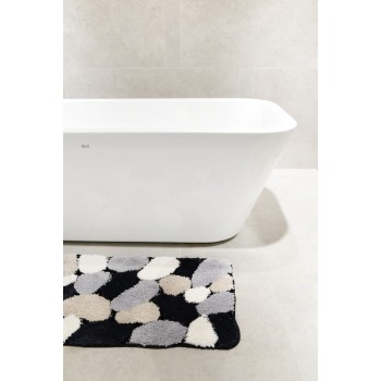Kúpeľňový koberec sivo-čierny 80x50 cm AWD