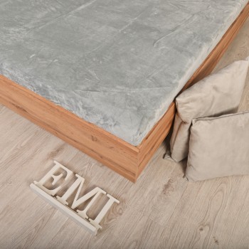 Plachta na posteľ z mikroplyšu sivá EMI - hebká plachta na zimu EMI