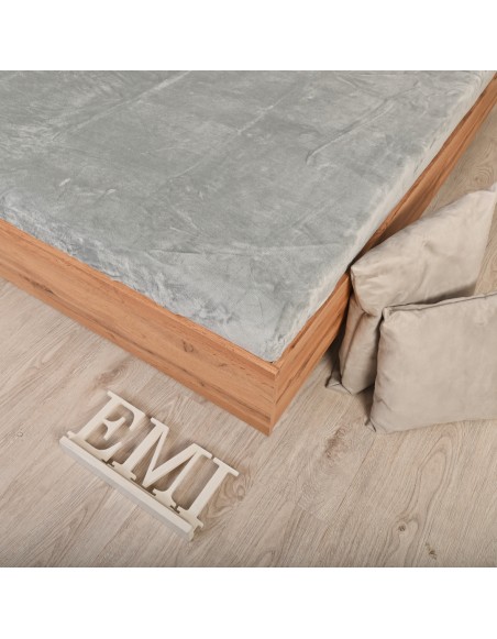 Plachta na posteľ z mikroplyšu sivá EMI - hebká plachta na zimu EMI