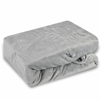 Plachta na posteľ z mikroplyšu sivá EMI - hebká plachta na zimu EMI