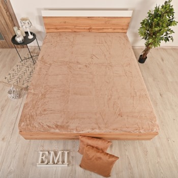 Plachta posteľná z mikroplyšu hnedá EMI