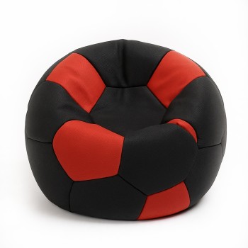 Sedací_vak_futbalová_lopta_malá_čiernočervená_EMI