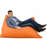 Sedací vak vankúš oranžový semišový EMI