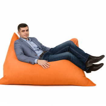 Sedací vak vankúš oranžový semišový EMI