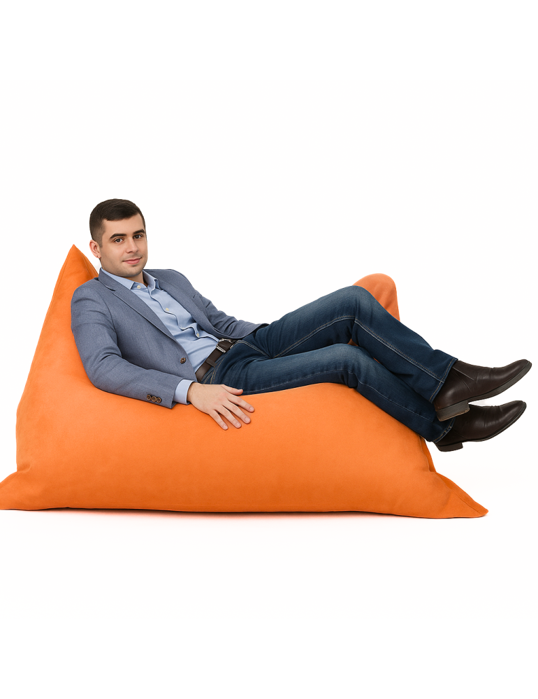 Sedací vak vankúš oranžový semišový EMI Sedací vak vankúš oranžový semišový EMI
