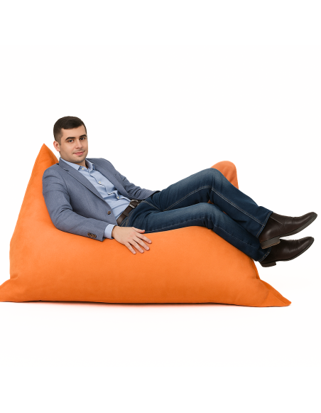 Sedací vak vankúš oranžový semišový EMI
