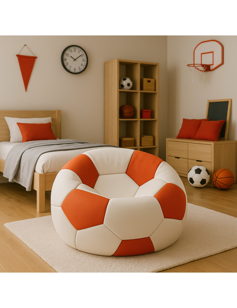Sedací vak futbalová lopta bieločervená EMI Sedací vak futbalová lopta bieločervená EMI