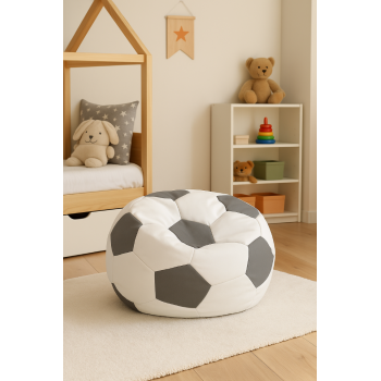 Sedací vak futbalová lopta bielosivá EMI