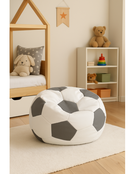 Sedací vak futbalová lopta bielosivá EMI