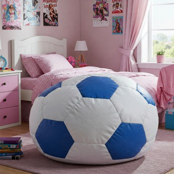 Sedací vak futbalová lopta bielomodrá EMI