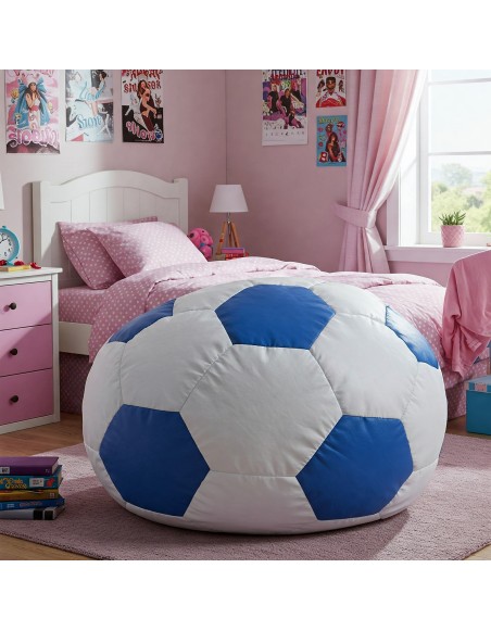 Sedací vak futbalová lopta bielomodrá EMI