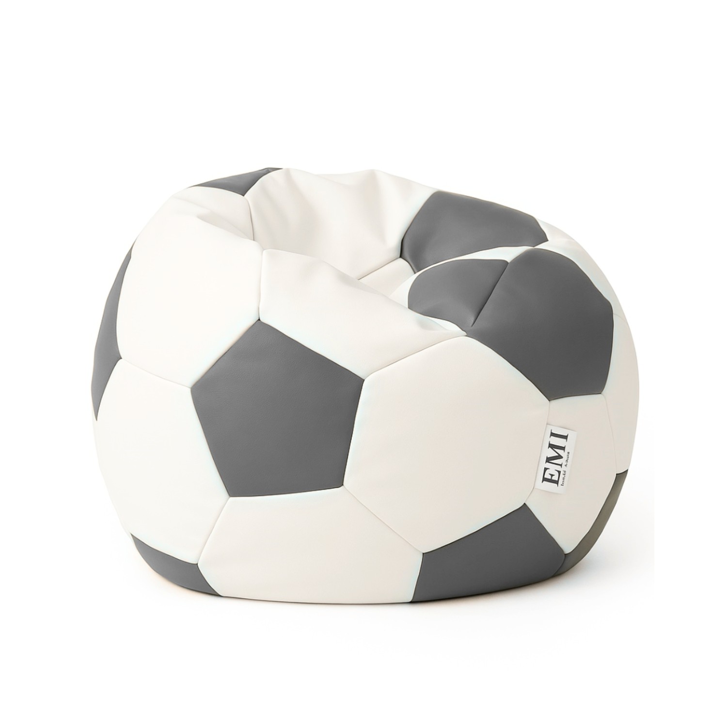 Sedací vak futbalová lopta malá bielosivá EMI