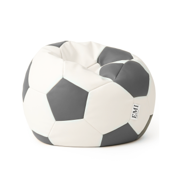 Sedací vak futbalová lopta malá bielosivá EMI
