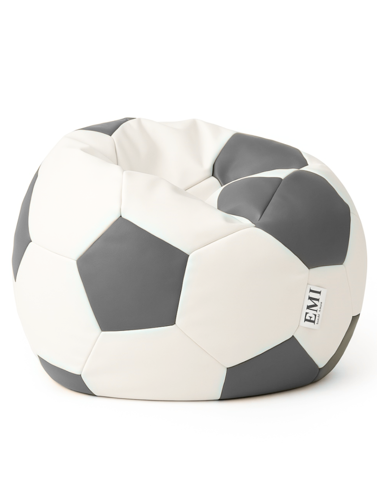 Sedací vak futbalová lopta malá bielosivá EMI