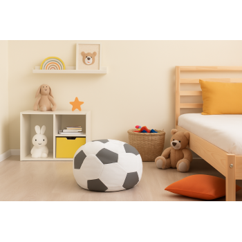 Sedací vak futbalová lopta malá bielosivá EMI
