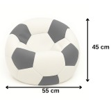 Sedací vak futbalová lopta malá bielosivá EMI