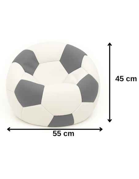 Sedací vak futbalová lopta malá bielosivá EMI