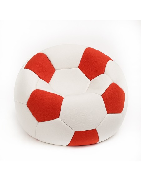Sedací vak futbalová lopta malá bieločervená EMI