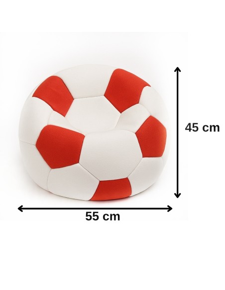 Sedací vak futbalová lopta malá bieločervená EMI