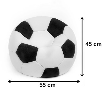 Sedací vak futbalová lopta malá bielo-čierna EMI