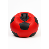 Sedací vak futbalová lopta červenočierna EMI