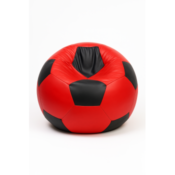 Sedací vak futbalová lopta červenočierna EMI