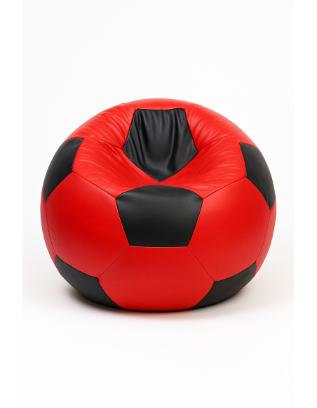 Sedací vak futbalová lopta červenočierna EMI