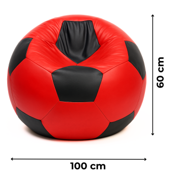 Sedací vak futbalová lopta červenočierna EMI
