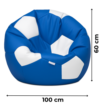 Sedací vak futbalová lopta modro-biela EMI