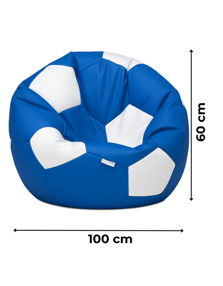 Sedací vak futbalová lopta modro-biela EMI