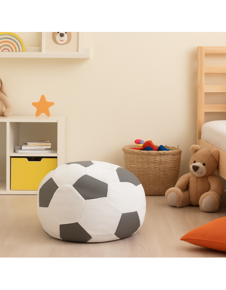 Sedací vak futbalová lopta malá bielosivá EMI