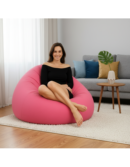 Sedací vak guľa ružová EMI