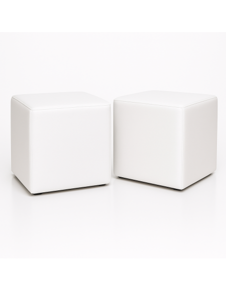 Sedací vak taburetka kocka biela EMI