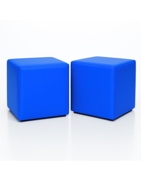 Sedací vak taburetka kocka modrá EMI