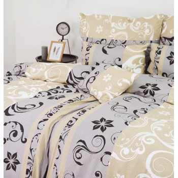 Obliečky bavlnené Lilien sivo-béžové EMI