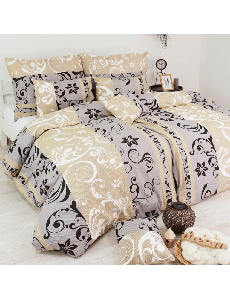 Obliečky bavlnené Lilien sivo-béžové EMI