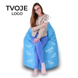Sedací vak hruška semišová modrá s vlastným logom EMI