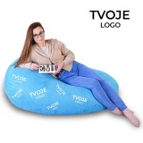 Sedací vak hruška semišová modrá s vlastným logom EMI