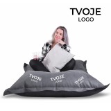 Sedací vak vankúš sivý semišový s vlastným logom EMI