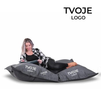 Sedací vak vankúš sivý semišový s vlastným logom EMI