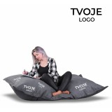 Sedací vak vankúš sivý semišový s vlastným logom EMI