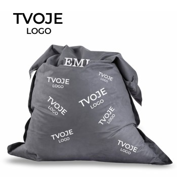 Sedací vak vankúš sivý semišový s vlastným logom EMI