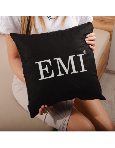 Vankúš 40x40 s potlačou čierny EMI