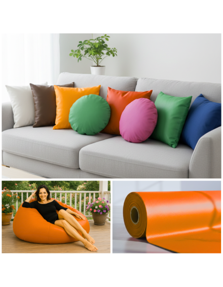 Metráž ekokoža oranžová EMI