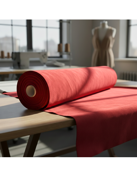 Metráž semiš červený S8 EMI