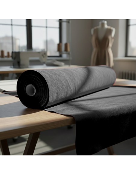 Metráž semiš čierny S1 EMI